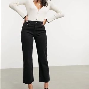 ASOS DESIGN high rise crop kick flare jeans